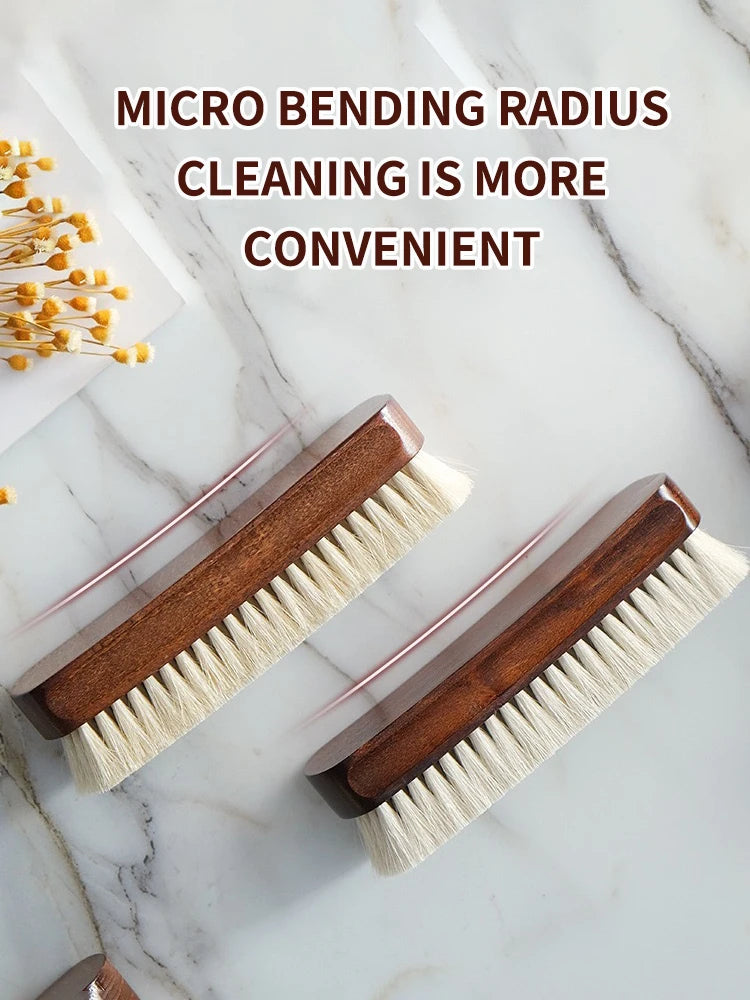 1 Piece Solid Wood Wool Shoe Brush, Polishing, Cleaning, Care Brush, Suitable For Leather Or Fabric Shoes, Cleaning Brush