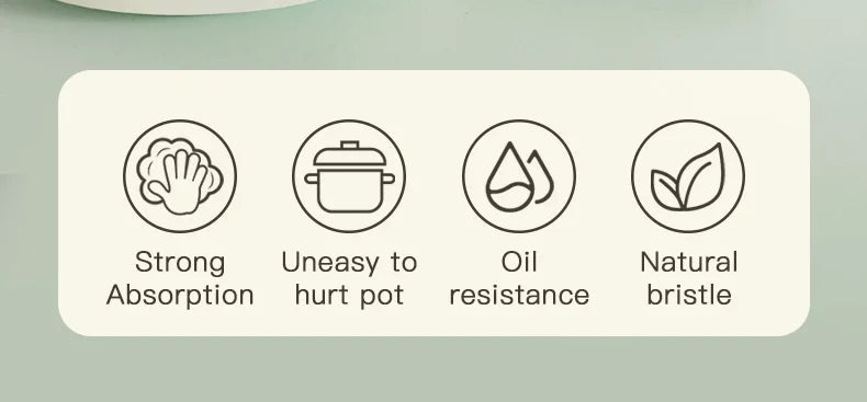 Natural Sisal Soft-Bristled Pot Brush, Household Kitchen Dishwashing Brush, Log Brush, Multi-Functional Beech Cleaning Brush