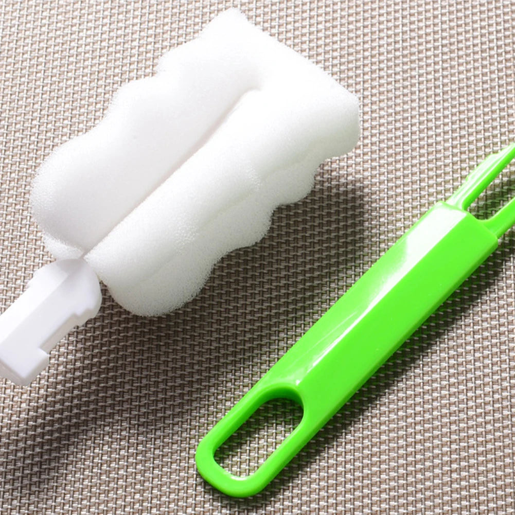 Cup Bottle Brush Cleaner Sponge Handle Brush Foam Bottle Cup Glass Kitchen Car Baby Bottle Cleaning Brush With Long Handle