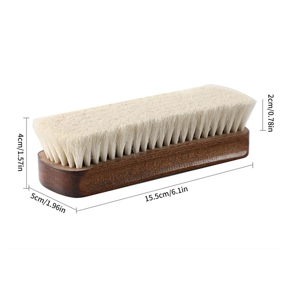 1 Piece Solid Wood Wool Shoe Brush, Polishing, Cleaning, Care Brush, Suitable For Leather Or Fabric Shoes, Cleaning Brush