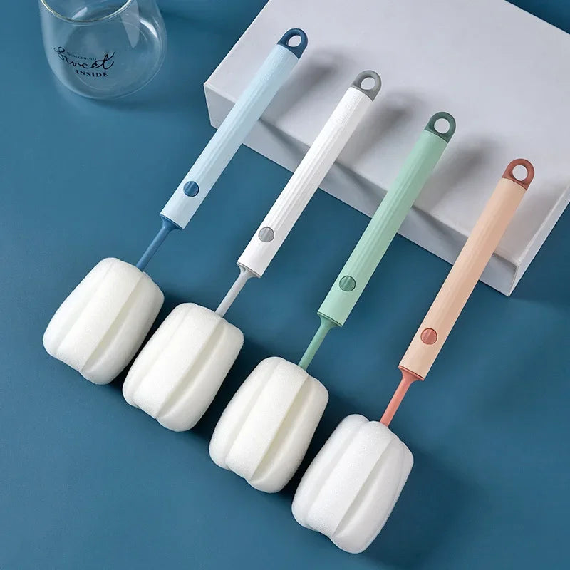 New Nordic-style Cup Brush Long-handled Sponge Cup Brush Detachable and Replaceable Head Baby Bottle and Thermos Cup Clean Brush