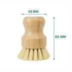 Natural Kitchen Dishwashing Brush with Wood Handle Non Oil Staining Rope Wash Pot Brush Natural Sisal Coconut Cleaning Supplies