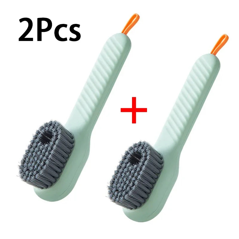 1pcs/2pcs/3pcs Multi-Functional Shoe Brush with Liquid Dispenser Household Press Type Soft Fur for Washing Shoes Cleaning Tool
