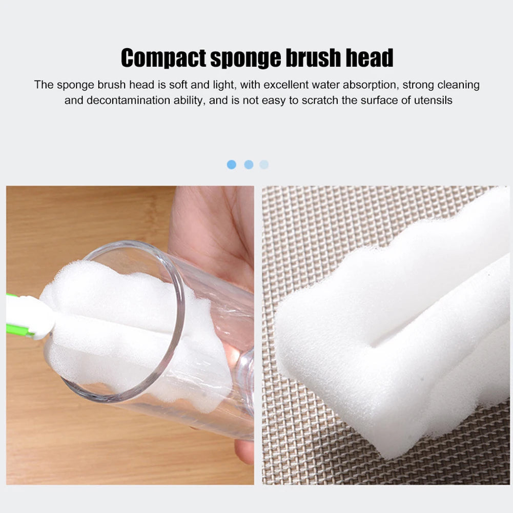 20/30cm Bottle Cleaning Brush Long Handle Soft Sponge Brush Water Bottle Glass Cup Washing Cleaner Tool For Bottle Vacuum Flasks