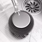 304 Stainless Steel Pot Brush Kitchen Special Pot Washing Steel Wool Ball Brush Long Handle Dish Cleaning Brush Pot Brush Tools