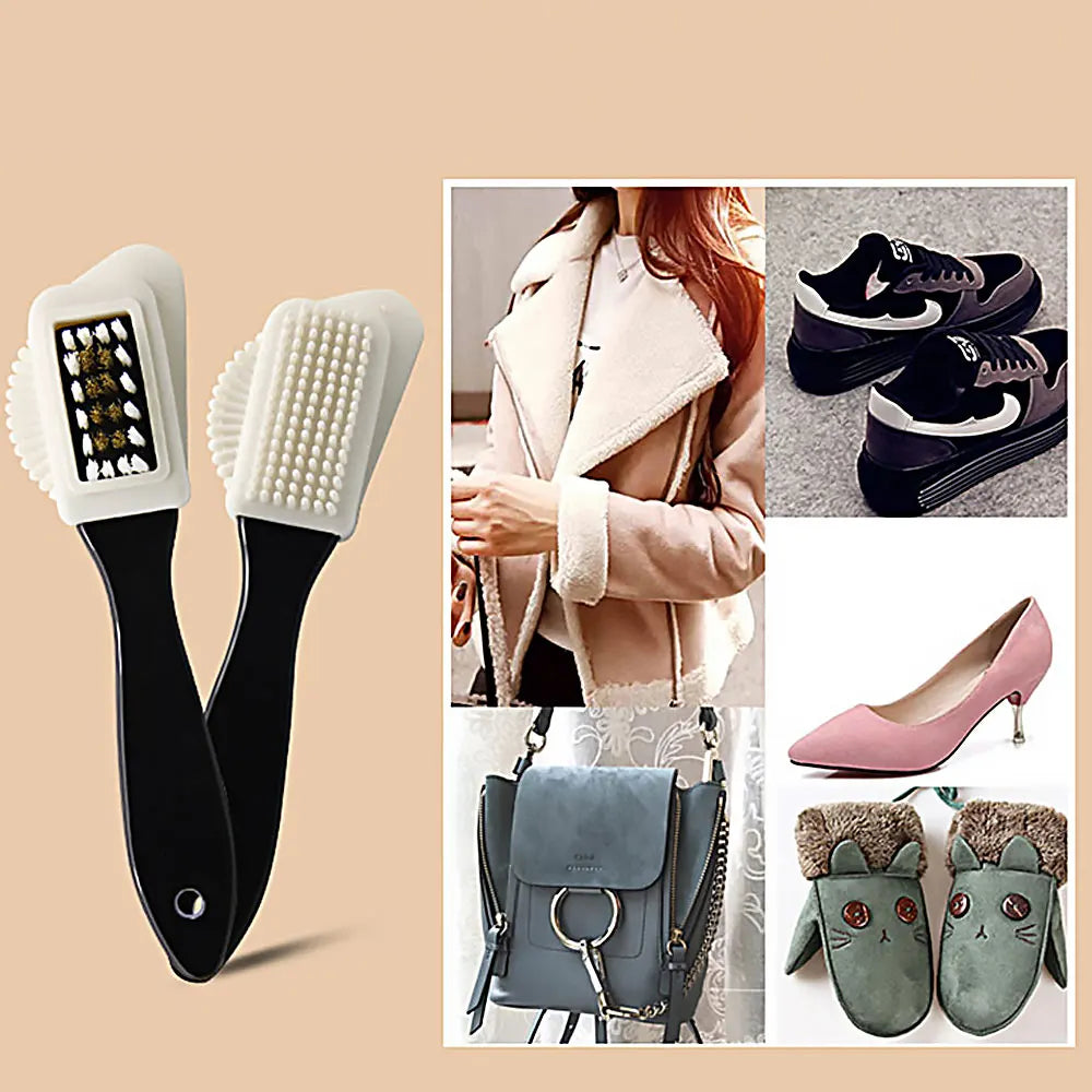 3 Side Cleaning Shoe Brush Plastic S Shape Shoe Cleaner For Suede Snow Boot Leather Shoes Household Cleaning Tools Accessories
