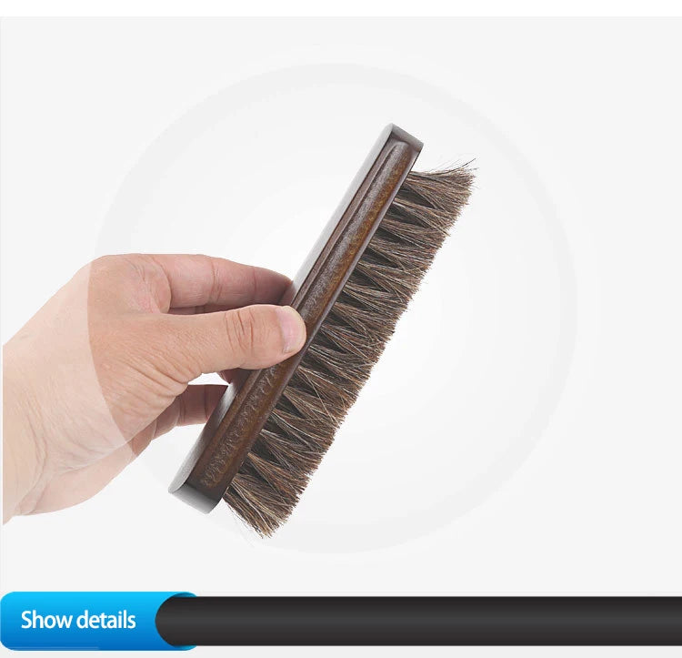 Natural Horsehair Leather Soft Polishing Tool Real Horse Hair Shoe Brush Polish Bootpolish Cleaning Brush For Suede Nubuck Boot