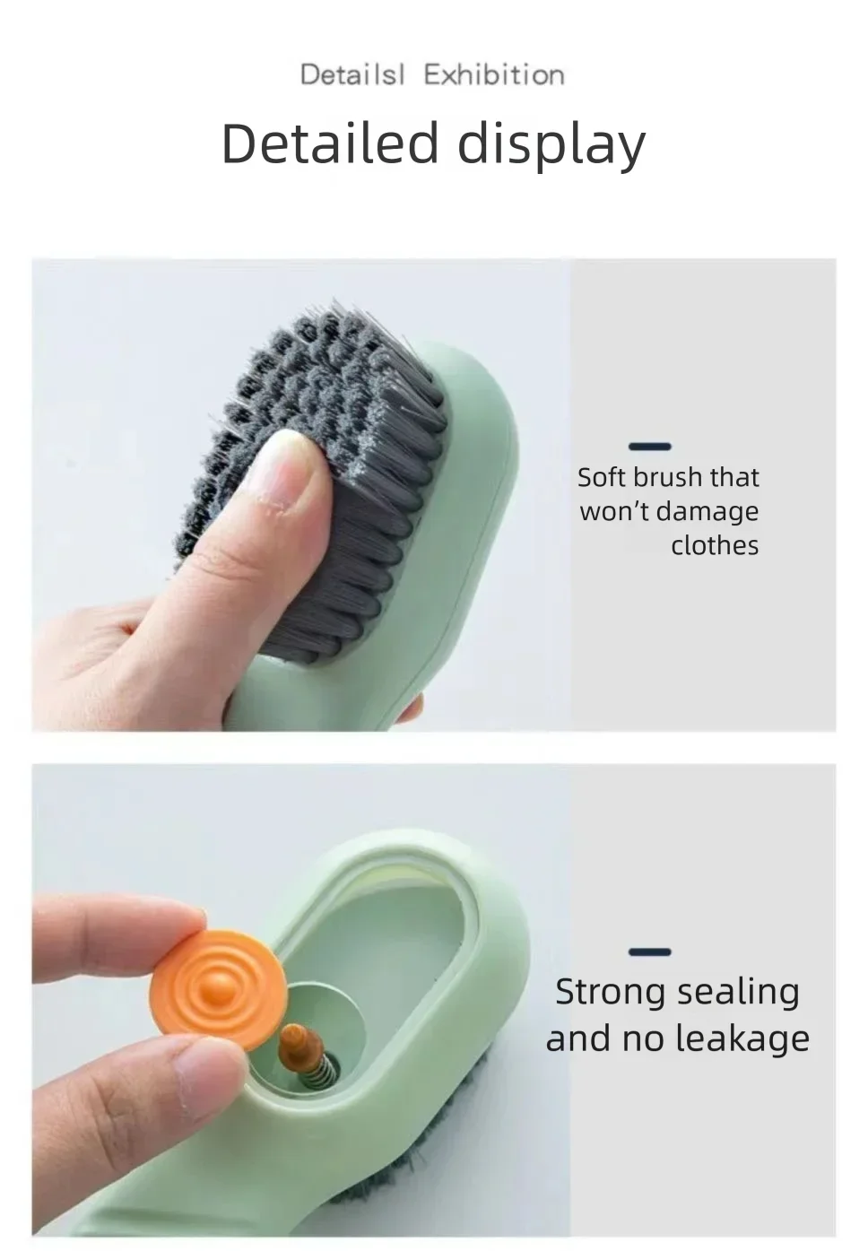 1pcs/2pcs/3pcs Multi-Functional Shoe Brush with Liquid Dispenser Household Press Type Soft Fur for Washing Shoes Cleaning Tool