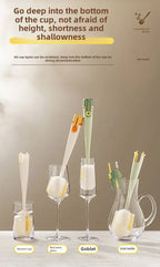 5-in-1cup Washing Tool for Household Use Multifunctional Cup Brush Water Cup Thermos Cup Brush Milk Bottle Cleaning Sponge Brush