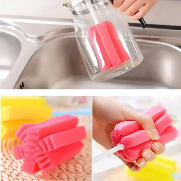 Long Handle Baby Bottle Brush Soft Sponge Brush Water Bottle Glass Cup Washing Cleaner Tool Kitchen Cleaning Tool Specialty Tool