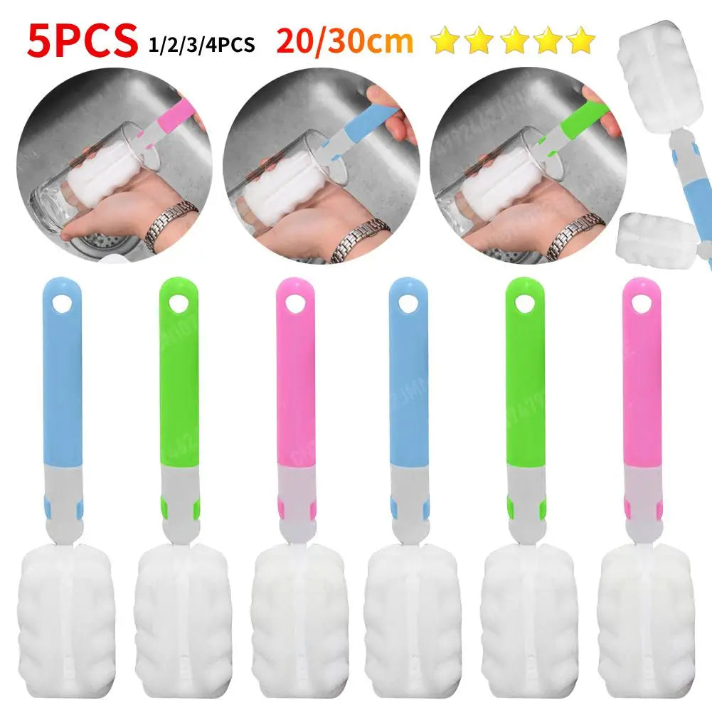20/30cm Bottle Cleaning Brush Long Handle Soft Sponge Brush Water Bottle Glass Cup Washing Cleaner Tool For Bottle Vacuum Flasks