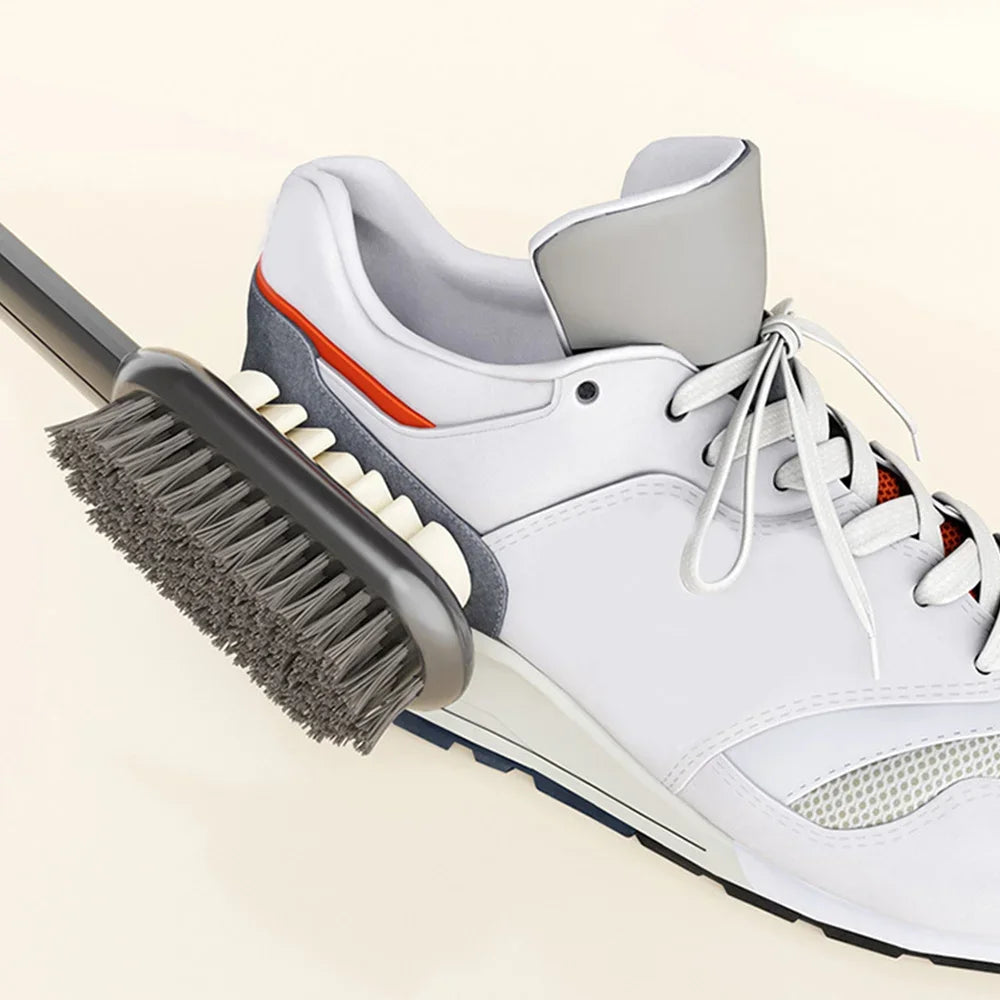 Long Handle 2-Sided Suede Cleaning Brush for Shoes Sneakers Stain & Dust Removal Rubber Boot Cleaner Shoe Brush