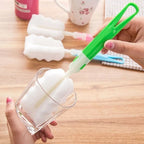New 2 Pcs Sponge Baby Milk Feeding Bottle Brush Nipple Cleaning Cup Scrubber Washing Brushes Kitchen Cleaner Home Supplies
