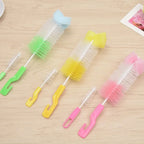 2 PCs/ Set Random Color Baby Bottle Cup 360-degree Sponge Cleaner+nipple Brush 360-degree Cleaning Tool Scrubber Cleaning Brush