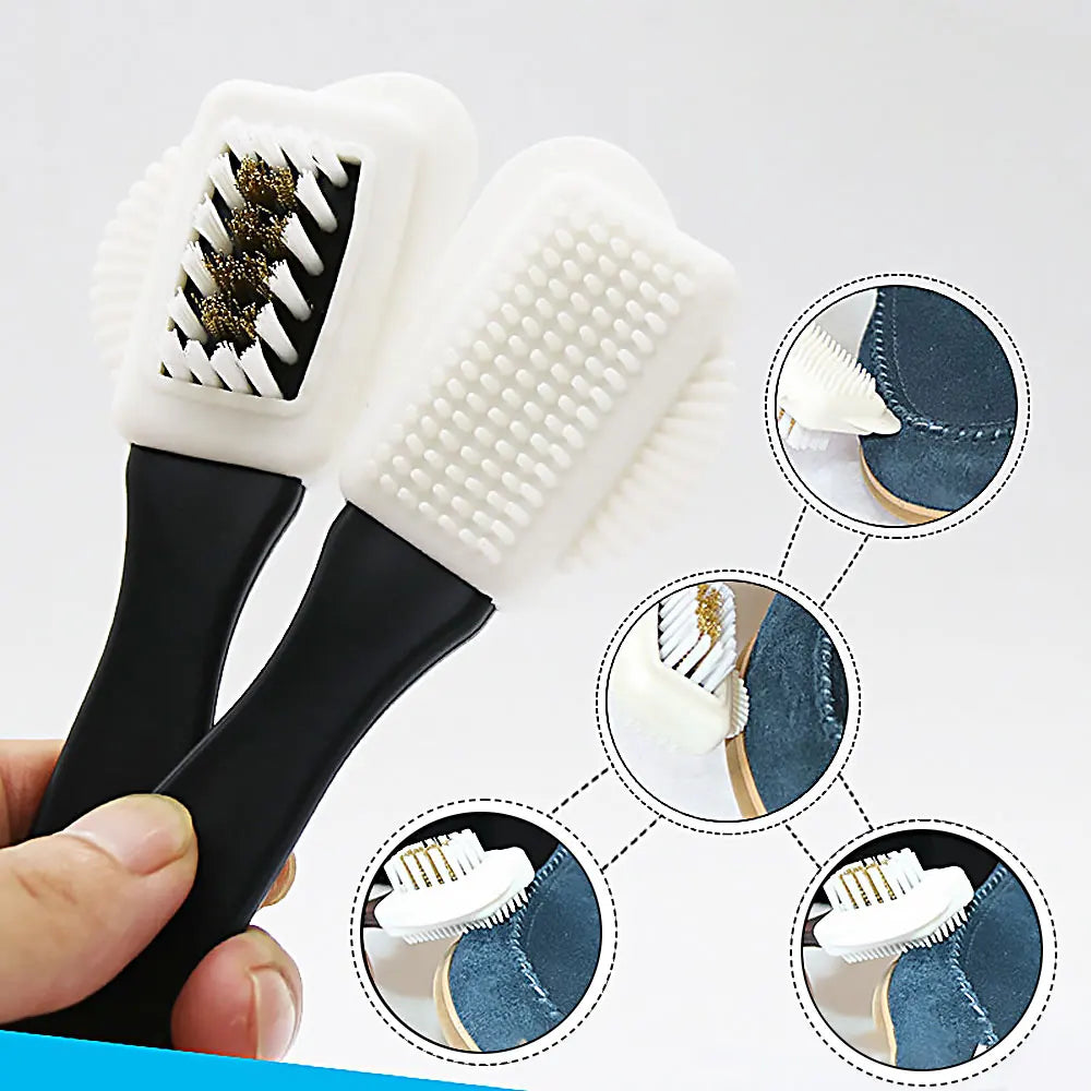3 Side Cleaning Shoe Brush Plastic S Shape Shoe Cleaner For Suede Snow Boot Leather Shoes Household Cleaning Tools Accessories