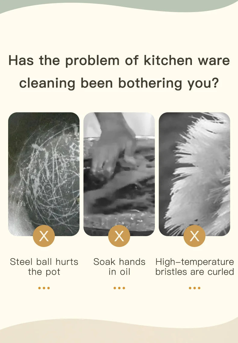 Natural Sisal Soft-Bristled Pot Brush, Household Kitchen Dishwashing Brush, Log Brush, Multi-Functional Beech Cleaning Brush