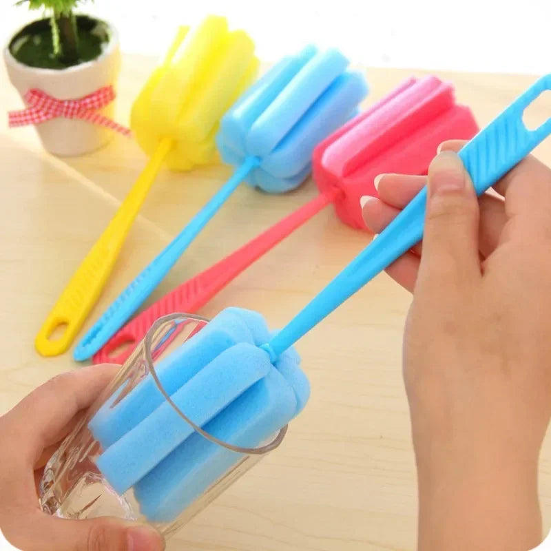 3pcs Cup Brush Sponge Glass Bottle Cup Cleaner Wineglass Bottle Coffe Tea Glass Cup Bottle Brush Kitchen Cleaning Tool