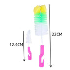 2 PCs/ Set Random Color Baby Bottle Cup 360-degree Sponge Cleaner+nipple Brush 360-degree Cleaning Tool Scrubber Cleaning Brush