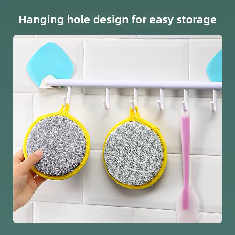 5PCS Double-Side Dish Wash Sponges, Dish Washing Brush Pan Pot, Dishwashing Sponge, Household Cleaning Reusable Kitchen Tools