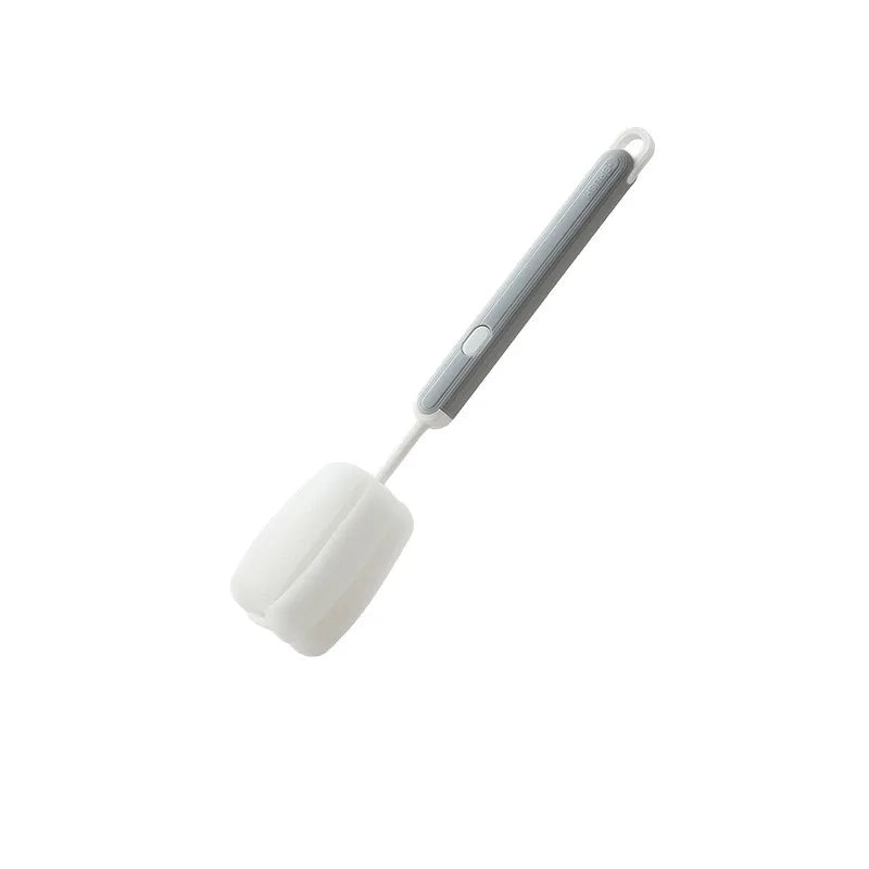 Detachable Long Handle Sponge Brush with Hanger - Cup & Bottle Cleaning Brush, Space Saving Sink Organizer (For Mugs, Glasses)