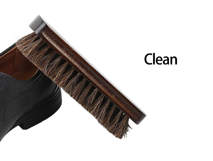 Natural Horsehair Leather Soft Polishing Tool Real Horse Hair Shoe Brush Polish Bootpolish Cleaning Brush For Suede Nubuck Boot