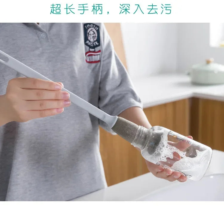 Milk Bottle Brush Scrubber Sponge Cleaner Kitchen Cleaning Tool Long Handle No Dead Angle Drink Bottle Glass Cup Cleaning Brush