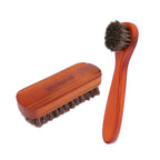 Horsehair Shoe Brush and Multifunctional Portable Plush Shoe Cloth Kit Wooden Handle Leather Car Shoe Cleaning Polishing 1 set