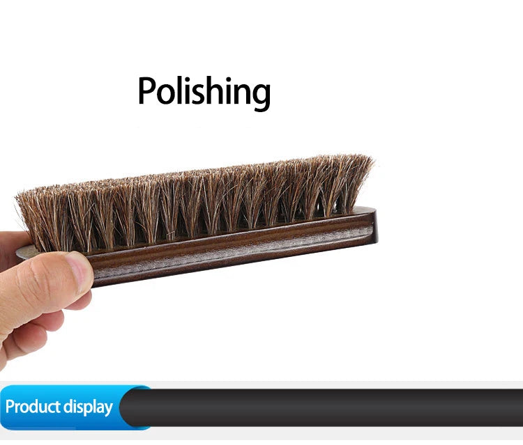 Natural Horsehair Leather Soft Polishing Tool Real Horse Hair Shoe Brush Polish Bootpolish Cleaning Brush For Suede Nubuck Boot