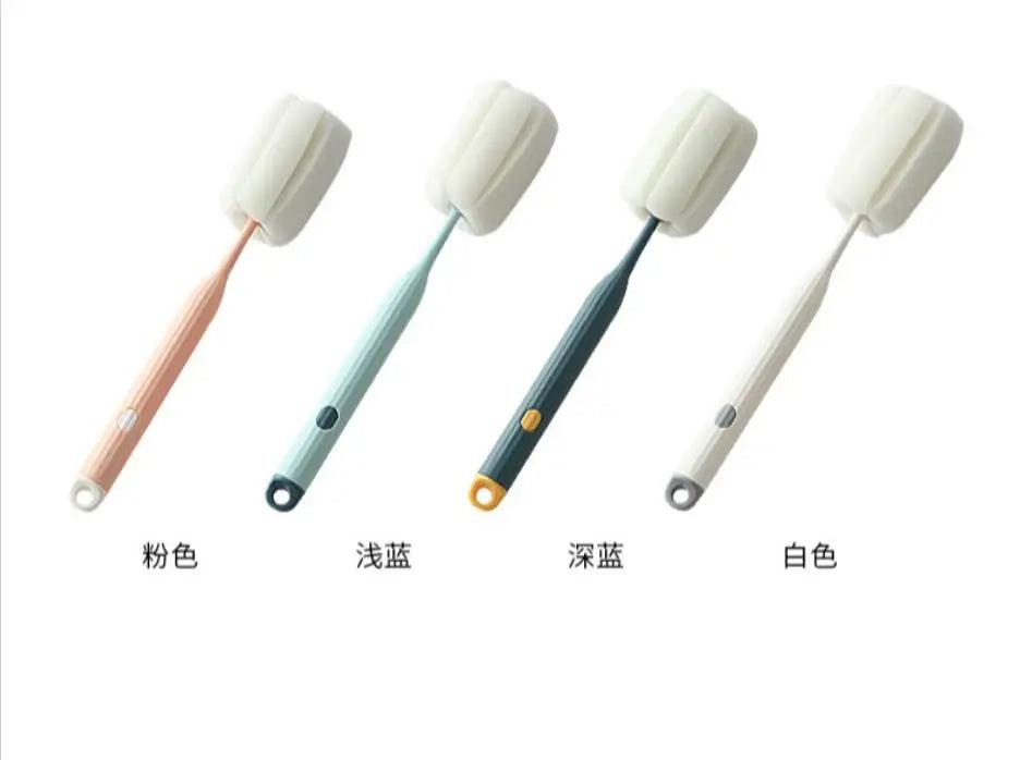 Household sponge head cleaning cup brush long handle thermos brush set washing tea cup bottle cleaning brush
