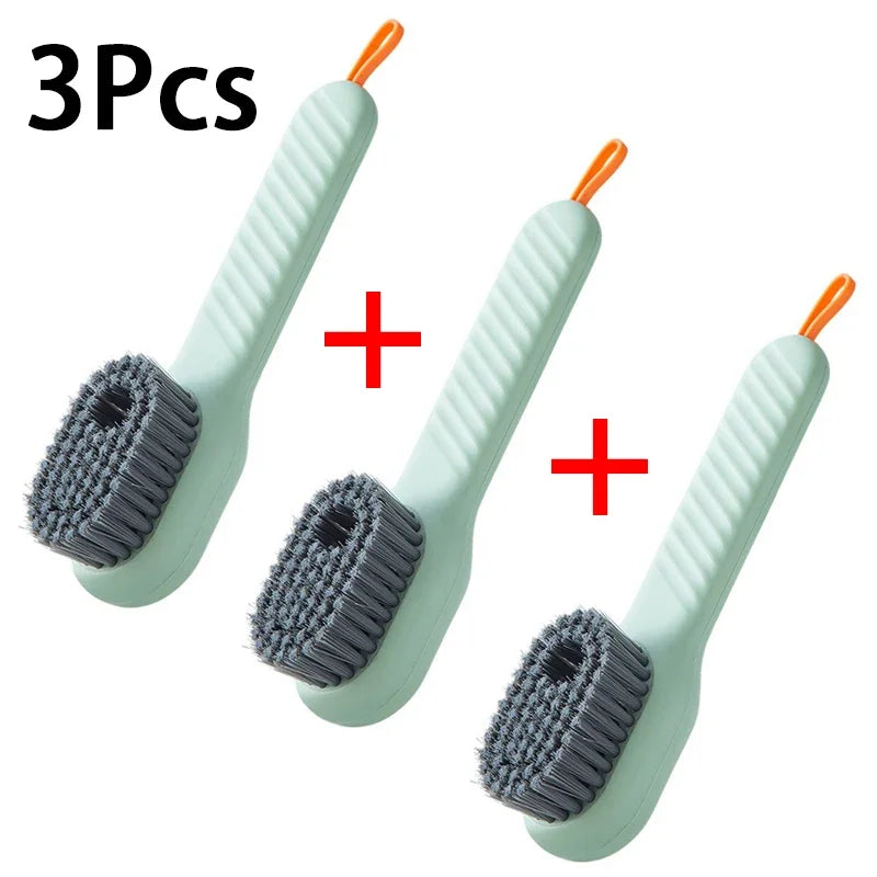 1pcs/2pcs/3pcs Multi-Functional Shoe Brush with Liquid Dispenser Household Press Type Soft Fur for Washing Shoes Cleaning Tool