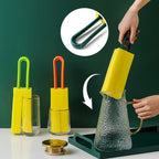 Double Sided Soft Sponge Brush U Shaped Extended Handle Washing Cup Brush Teapot Water Cup Milk Bottles Kitchen Cleaning Tools