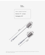 2493 Sponge Cup Brush Milk Bottle Brush Steel Ball Long Handle Spongy Brush Kitchen Household Cleaning Brush