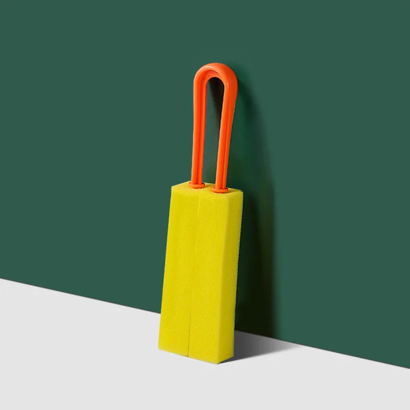 Double Sided Soft Sponge Brush U Shaped Extended Handle Washing Cup Brush Teapot Water Cup Milk Bottles Kitchen Cleaning Tools