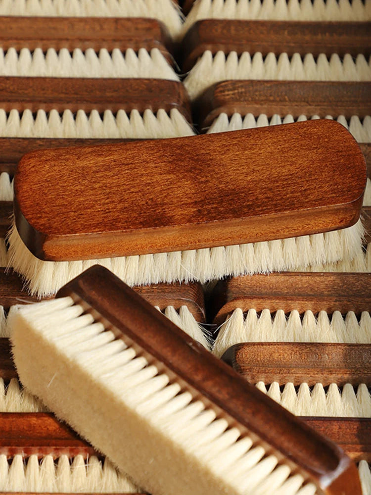 1 Piece Solid Wood Wool Shoe Brush, Polishing, Cleaning, Care Brush, Suitable For Leather Or Fabric Shoes, Cleaning Brush