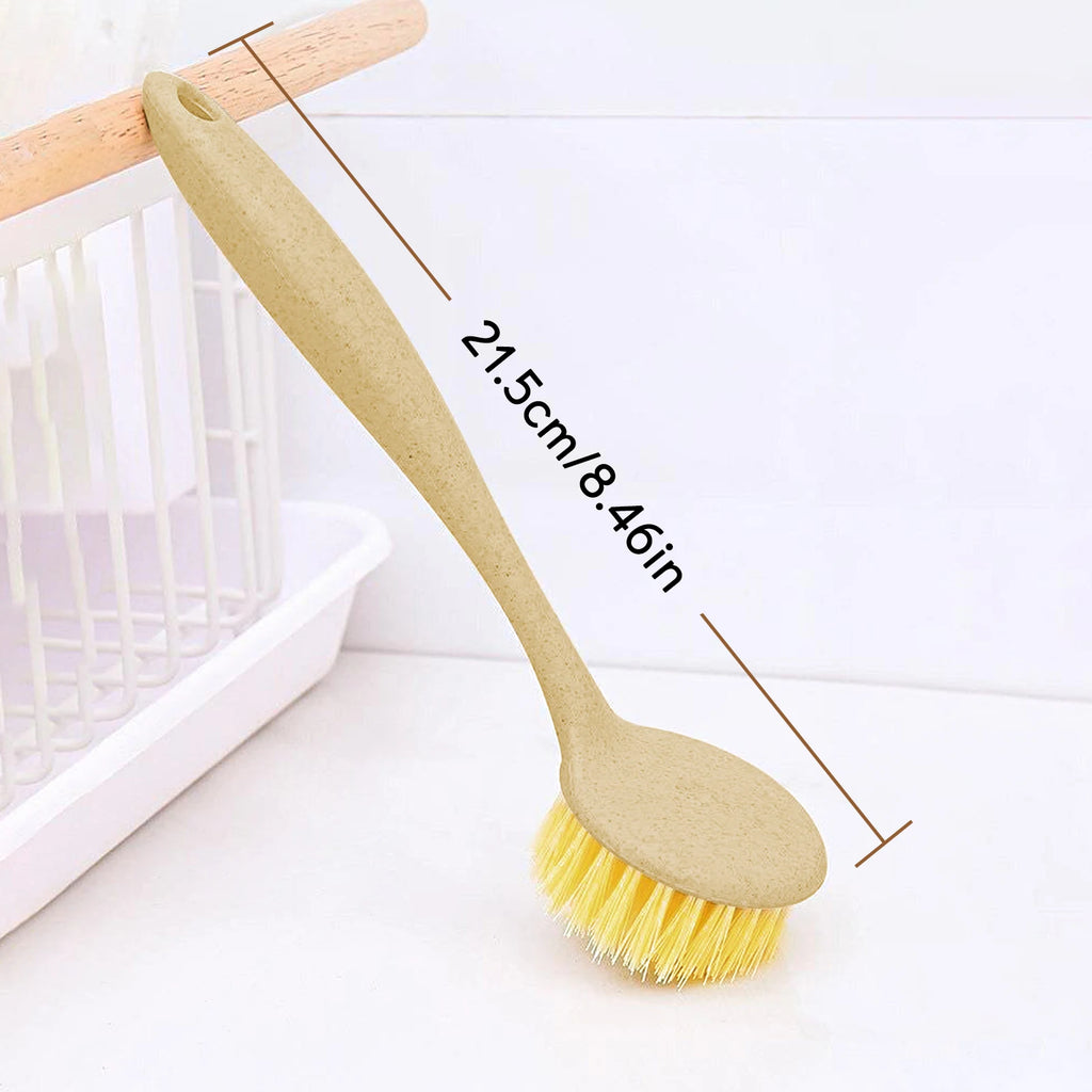 1/3/10pcs long handle pot brush, compact kitchen cleaning brush, dishwashing brush, cookware brush (mixed colors)