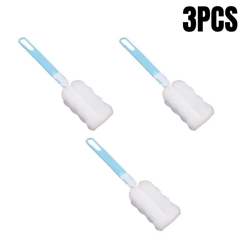 1/3/5Pcs Soft Sponge Cup Brush Long Handle Sponge Bottle Brush Drink Wineglass Bottle Glass Cup Washing No Deadend Cleaning Tool