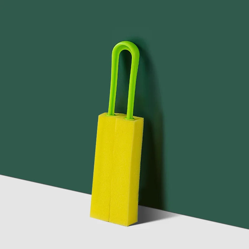 Double Sided Soft Sponge Brush U Shaped Extended Handle Washing Cup Brush Teapot Water Cup Milk Bottles Kitchen Cleaning Tools