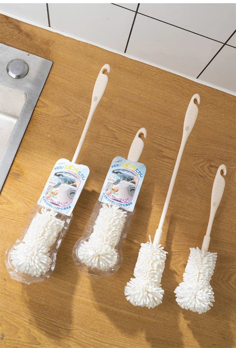 GIANXI Sponge Brush Cup Scrubber Glass Cleaner Kitchen Cleaning Tool Long Handle Drink Wineglass Bottle Household
