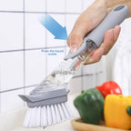 Kitchen Pot Cleaning Brush Long Handle Stain Removal Brush Multifunctional Kitchen Dishwashing Dishes Pans Cleaning Tool Brush
