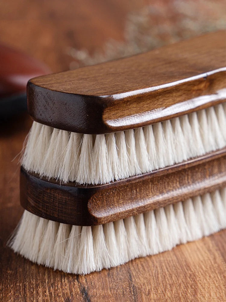 1 Piece Solid Wood Wool Shoe Brush, Polishing, Cleaning, Care Brush, Suitable For Leather Or Fabric Shoes, Cleaning Brush