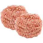 2 pcs/set Kitchen Scrub Pads Copper Dishwashing Brush Dish Cleaning Brush Wire Pot Scrubber Cleaning Supplies Dishwashing Sponge