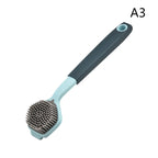 1PC Cleaning Brush Kitchen Soft Plastic Long Handle Silicone Brush Dishes Scrub POTS Brush Decontamination Cleaning Brush