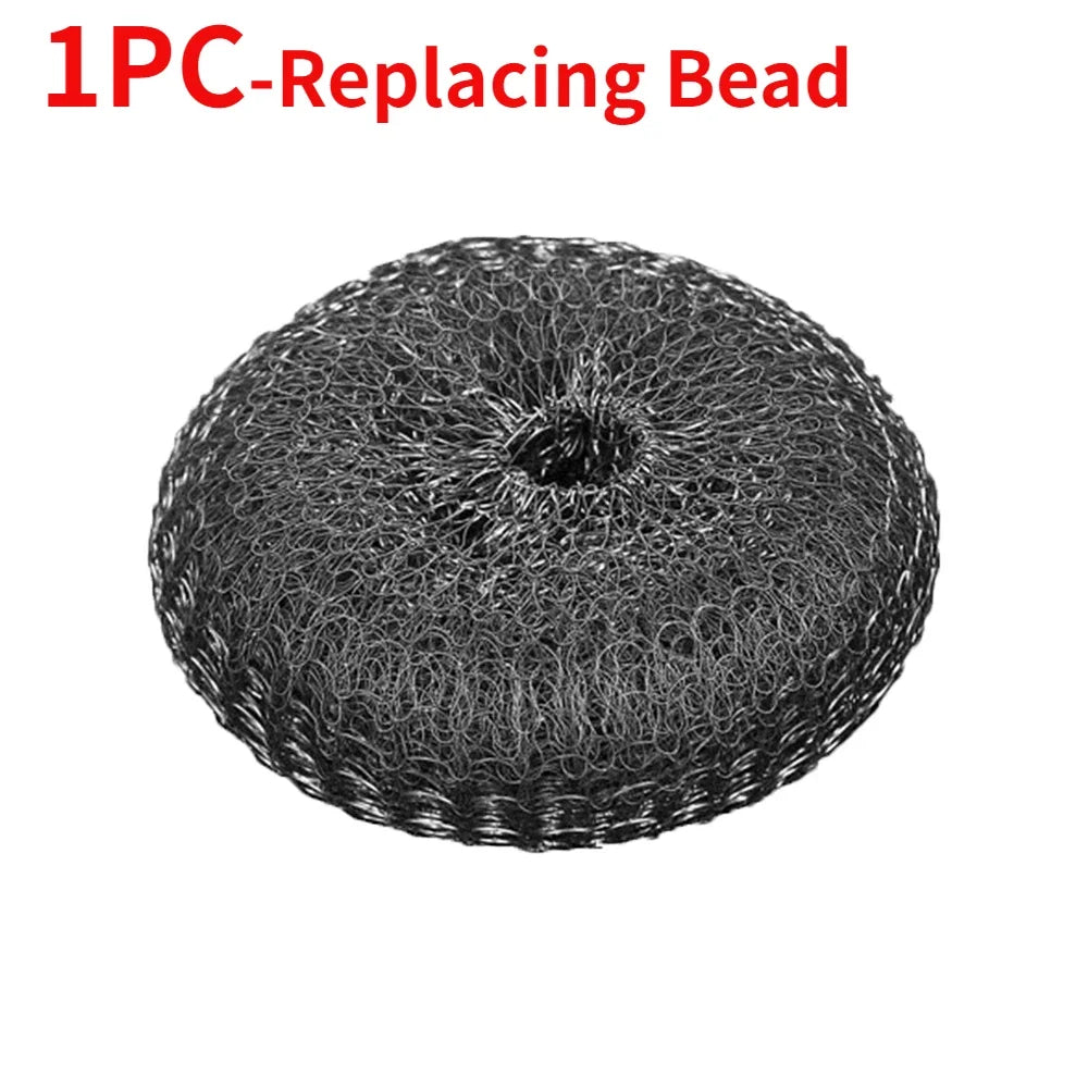 Strong Decontamination Cleaning Brush Long Handle Pot Brush Kitchen Pan Pot Dishes Cleaning Brush Steel Wire Metal Wool Scourer