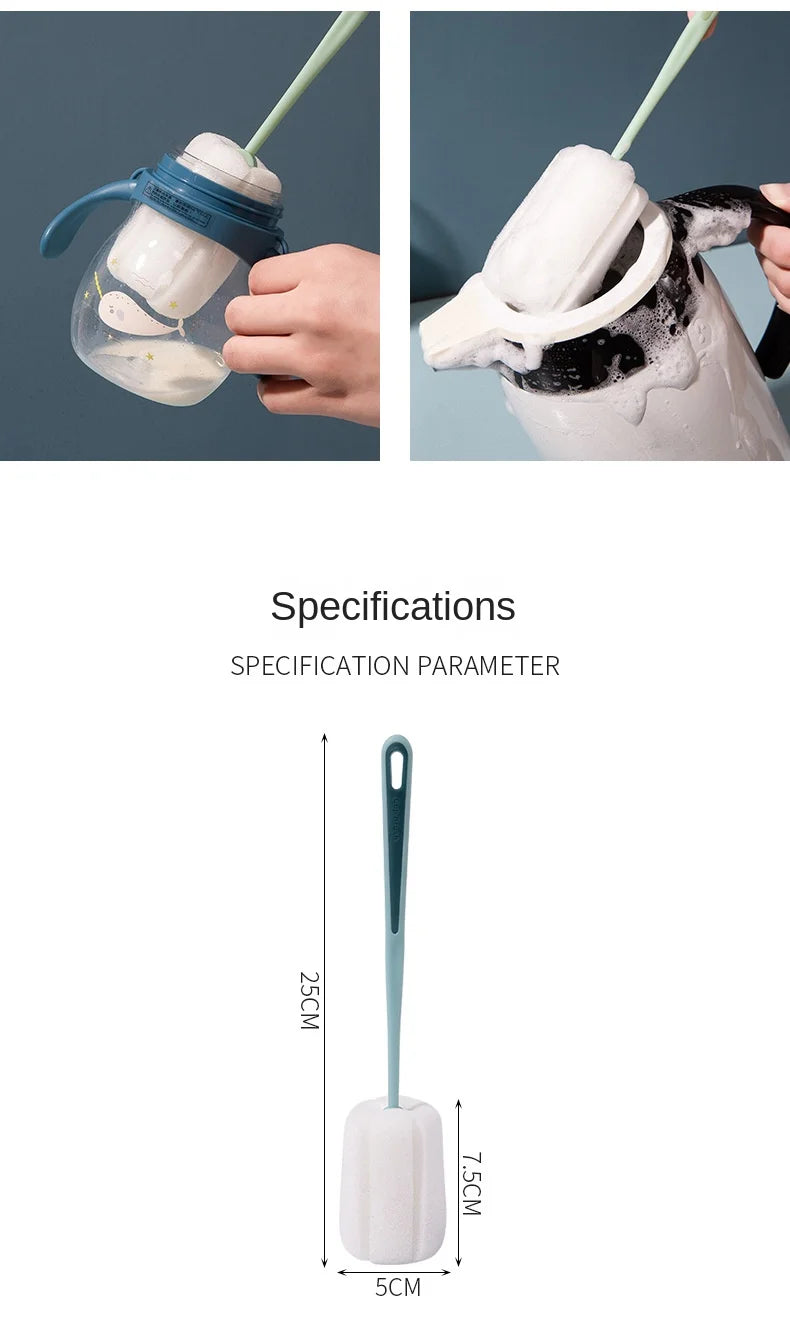 Cup Brush Cup Clean Long Handle Milk Bottle Brush No Dead Angle Remove Tea Stain Sponge Small Brush #2874