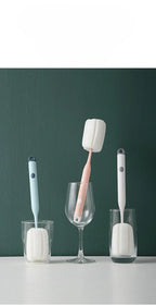 Household sponge head cleaning cup brush long handle thermos brush set washing tea cup bottle cleaning brush