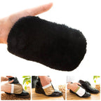 Horsehair Shoe Brush and Multifunctional Portable Plush Shoe Cloth Kit Wooden Handle Leather Car Shoe Cleaning Polishing 1 set