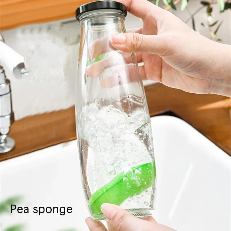 10/1pcs Pea Cleaning Sponge Reuseable Kitchen Coffee Tea Wine Drink Glass Bottle Cup Cleaning Brush Scrubber Cleaner Gadgets