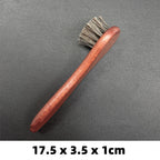 Horsehair Shoe Brush and Multifunctional Portable Plush Shoe Cloth Kit Wooden Handle Leather Car Shoe Cleaning Polishing 1 set