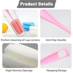 3pcs Cup Brush Sponge Glass Bottle Cup Cleaner Wineglass Bottle Coffe Tea Glass Cup Bottle Brush Kitchen Cleaning Tool