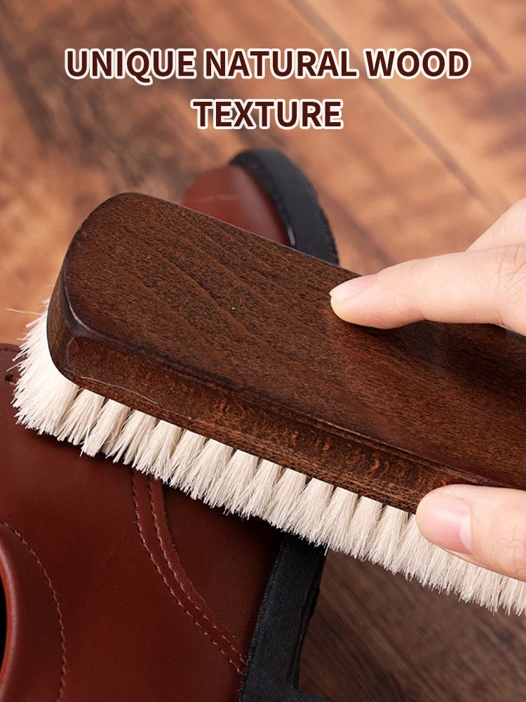 1 Piece Solid Wood Wool Shoe Brush, Polishing, Cleaning, Care Brush, Suitable For Leather Or Fabric Shoes, Cleaning Brush